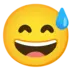 Grinning Face With Sweat