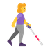 woman-with-white-cane-facing-right Emoji microsoft