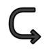 Left Arrow Curving Right