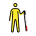 person-with-white-cane-facing-right Emoji openmoji