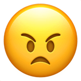 Angry Face Emoji on Apple macOS and iOS iPhones