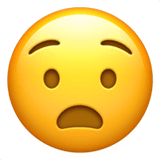 😧 Anguished Face Emoji on Apple macOS and iOS iPhones