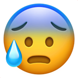anxious-face-with-sweat Emoji apple