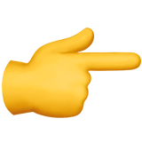👉 Dorso de una mano con el dedo índice señalando hacia la derecha Emoji en Apple macOS y iOS iPhones