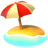 Beach With Umbrella Emoji on Apple macOS and iOS iPhones