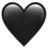 Schwarzes Herz Emoji auf Apple macOS und iOS iPhones