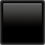 Großes schwarzes Quadrat Emoji auf Apple macOS und iOS iPhones