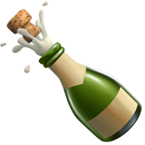 bottle-with-popping-cork Emoji apple