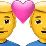 Deux hommes avec un cœur sur Apple macOS et iOS iPhones