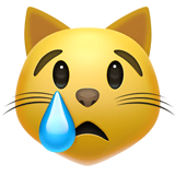 Weinender Katzenkopf Emoji auf Apple macOS und iOS iPhones