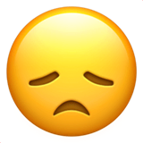 😞 Enttäuschtes Gesicht Emoji auf Apple macOS und iOS iPhones