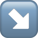 down-right-arrow Emoji apple