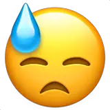 😓 Downcast Face With Sweat Emoji on Apple macOS and iOS iPhones