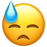 downcast-face-with-sweat Emoji apple