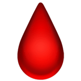 Капля крови Эмодзи на Apple macOS и iOS iPhone