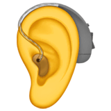 Ohr mit Hörgerät Emoji auf Apple macOS und iOS iPhones
