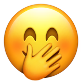 face-with-hand-over-mouth Emoji apple
