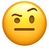 face-with-raised-eyebrow Emoji apple