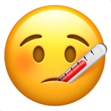 face-with-thermometer Emoji apple