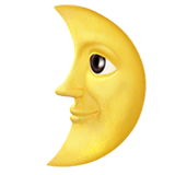 first-quarter-moon-face Emoji apple