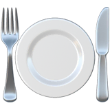 fork-and-knife-with-plate Emoji apple