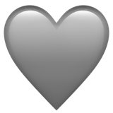 grey-heart Emoji apple