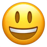 Широко улыбающееся лицо с открытым ртом Эмодзи на Apple macOS и iOS iPhone