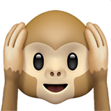 🙉 Macaco com as mãos tapando os ouvidos Emoji nos Apple macOS e iOS iPhones