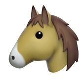 Голова лошади Эмодзи на Apple macOS и iOS iPhone