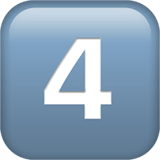 Tecla del número cuatro en Apple macOS y iOS iPhones
