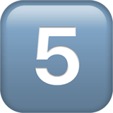 Tecla del número cinco en Apple macOS y iOS iPhones