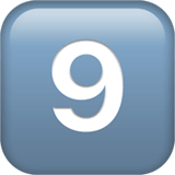 Taste mit der Zahl 9 Emoji auf Apple macOS und iOS iPhones