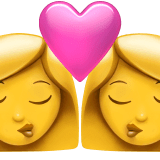 Zwei sich küssende Frauen Emoji auf Apple macOS und iOS iPhones