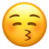 kissing-face-with-closed-eyes Emoji apple