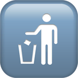 litter-in-bin-sign Emoji apple