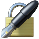 Locked With Pen Emoji on Apple macOS and iOS iPhones