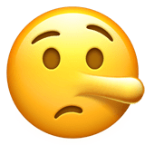 Lying Face Emoji on Apple macOS and iOS iPhones
