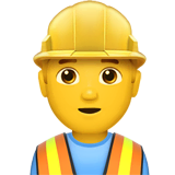 man-construction-worker Emoji apple