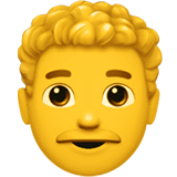 Man: Curly Hair Emoji on Apple macOS and iOS iPhones