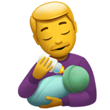 man-feeding-baby Emoji apple