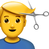 man-getting-haircut Emoji apple