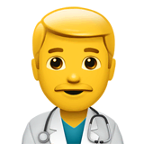 👨‍⚕️ Profissional de saúde (homem) Emoji nos Apple macOS e iOS iPhones