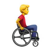 man-in-manual-wheelchair-facing-right Emoji apple