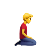 man-kneeling-facing-right Emoji apple
