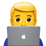 👨‍💻 Uomo con computer Emoji su Apple macOS e iOS iPhones