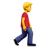 Uomo che cammina verso destra on Apple