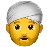 👳‍♂️ Man Wearing Turban Emoji on Apple macOS and iOS iPhones