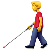 man-with-white-cane Emoji apple