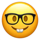 Lächelndes Gesicht mit Brille Emoji auf Apple macOS und iOS iPhones