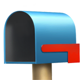 Открытый почтовый ящик с опущенным флажком Эмодзи на Apple macOS и iOS iPhone